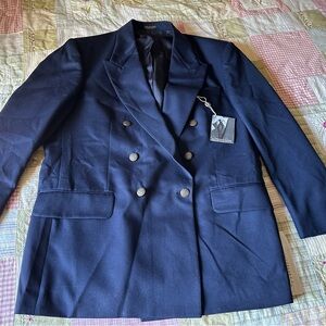 Oscar de la Renta Men's Tailored Navy Jacket Size 40R‎